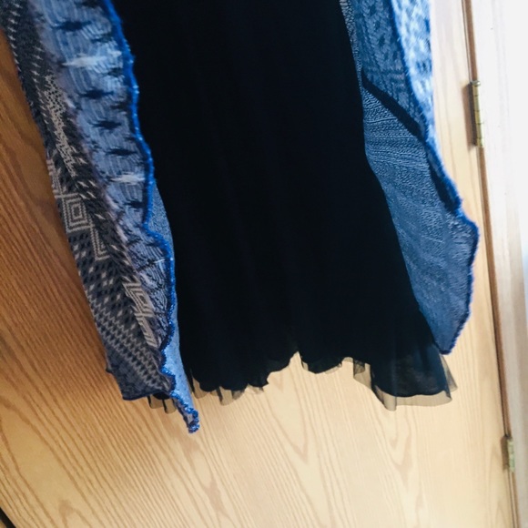 Free People Women’s Blue Strapless Chevron Knit Bandeau Fit & Flare Mini Dress - Picture 5 of 9